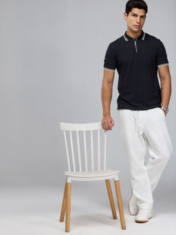 Cava Athleisure - Black Urban Zipper Polo T-Shirt