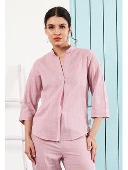 AAREIN - Women Pink Cotton Asymmetrical Top