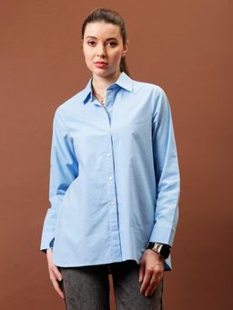 AAREIN - Women Blue Cotton Shirt