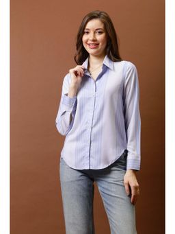 AAREIN - Women Blue White Stripes Shirt