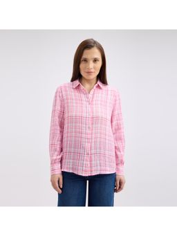 Pepe Jeans - Women Fuchsia Check Full Sleeve Shirt