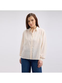 Pepe Jeans - Women Off White Polka Dot Full Sleeve Shirt