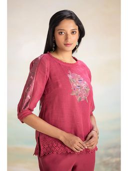 Kaveri - Mosaic Floral Mona Pink Top