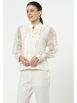 Kaveri - Cyano Alberta Pink Shirt Style Top