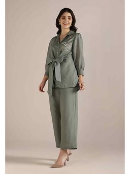 Kaveri - Honey Suckle Tie Green Top