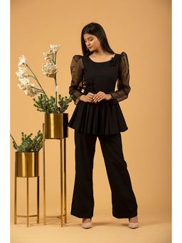 Label Swish - Black Peplum Top with Pant