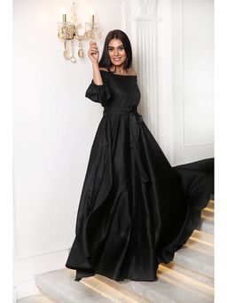 Label Swish - House Party Black Off Shoulder Gown