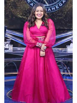 Label Swish - Neha Kakkar In Magenta Top with Skirt