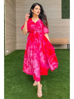 Label Swish - Red Tie Dye Knott Dress