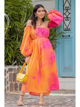 Label Swish - Mustard Tie Dye Smocked Dress