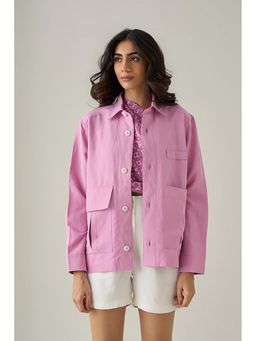 No Grey Area - Pink Tencel Utilitarian Shacket