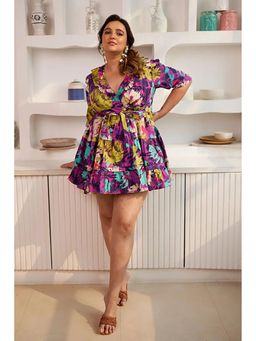 Verb - Purple Ainara Wrap Mini Dress