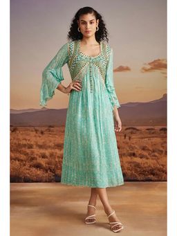 Verb - Green Eliza Kaftan Midi Dress