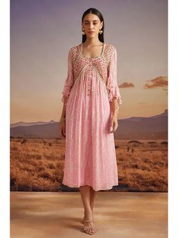 Verb - Pink Seren Kaftan Midi Dress