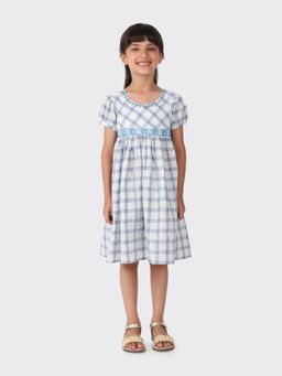 Fabindia - Blue Cotton Checks Dress