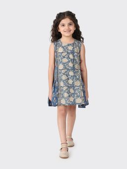Fabindia - Blue Cotton Printed Dress