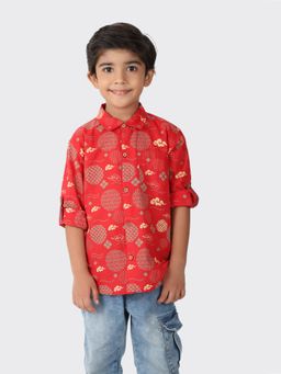 Fabindia - Red Cotton Printed Shirt