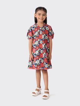 Fabindia - Navy Cotton Printed Dress
