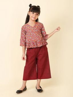 Fabindia - Red Viscose Printed Pant (Set of 2)