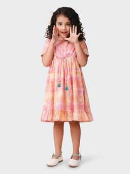 Fabindia - Pink Cotton Printed Dress