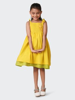 Fabindia - Yellow Cotton Woven Dress