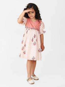 Fabindia - Coral Cotton Printed Flared Dress