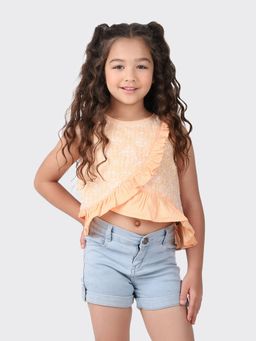 Fabindia - Orange Cotton Embroidered Top