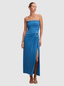Forever New - Blue Keely Blue Strapless Jersey Maxi