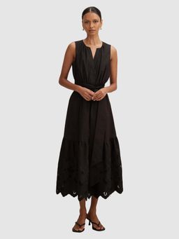 Forever New - Dahlia Petite Black Embroidered Midi Dress