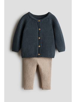 H&M - Kids Blue 2-Piece Cotton-Knit Set