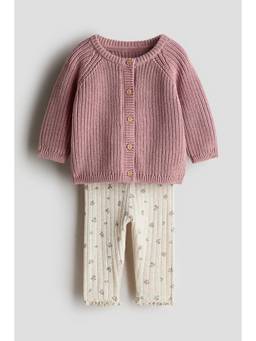 H&M - Kids Pink 2-Piece Cotton-Knit Set