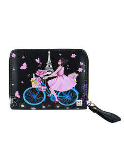 NFI Essentials - Women Black Printed Zipper Wallet