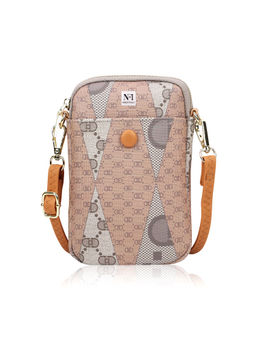 NFI Essentials - Women Beige Printed Crossbody Sling Bag