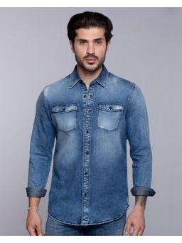 ROOKIES - Winter Med Blue Full Sleeves Denim Shirt (Rjs2413)