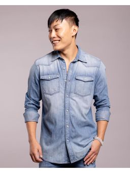 ROOKIES - Winter Med Blue Full Sleeves Denim Shirt (Rjs2422)