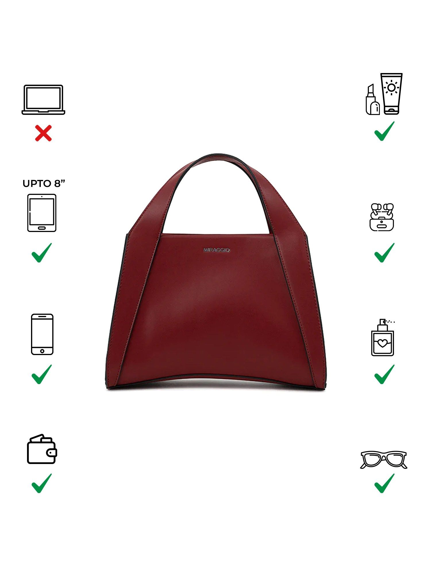 Buy MIRAGGIO Risa Top Handle Satchel Handbag with Adjustable Sling