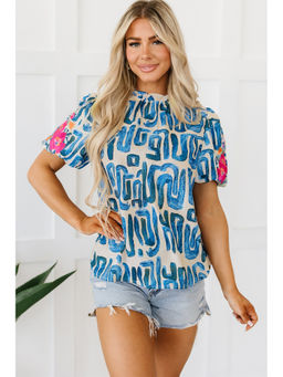 Errabelly - Beige Frilled Printed Top