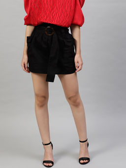 STREET 9 - Twill Black Mini Skirt