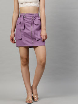 STREET 9 - Twill Lavender Mini Skirt