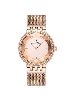 Jacques Du Manior - Fiona Swiss Made Analogue Rose Gold Round Dial Womens Watch- Jws00502