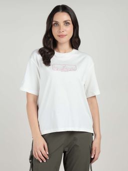 Royal Enfield - Off White Printed Round Neck T-Shirt