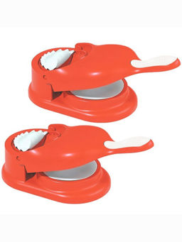 Kuber Industries - Red 2 in 1 Momo & Gujiya Ghughra Dumpling Pressing Machine (Pack of 2)