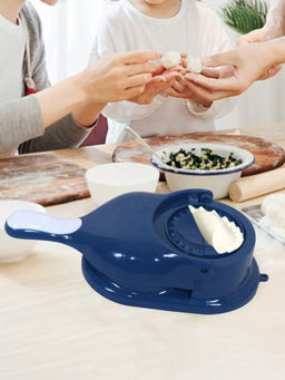 Kuber Industries - Blue 2 in 1 Momo & Gujiya Ghughra Dumpling Pressing Machine