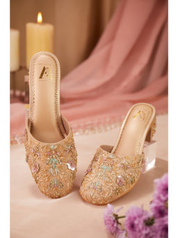 House of Vian - Women Beige Gulzar Heeled Mules