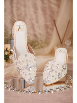 House of Vian - Women White Ilina Heeled Mules