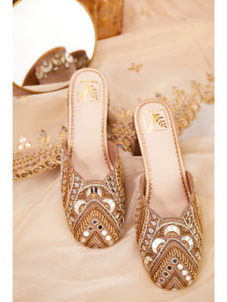 House of Vian - Women Beige Mahira Heeled Mules