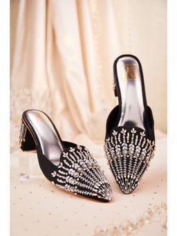 House of Vian - Women Black Sitarah Heeled Mules