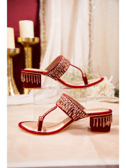 House of Vian - Women Red Zahra Block Heels