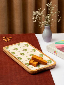 The Pitara Project - Wooden Platter - Dancing Palms