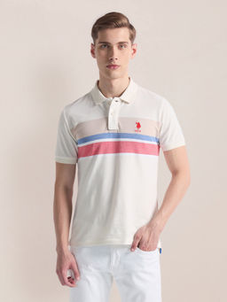 U.S. POLO ASSN. - Horizontal Stripe Slim Polo T-Shirt